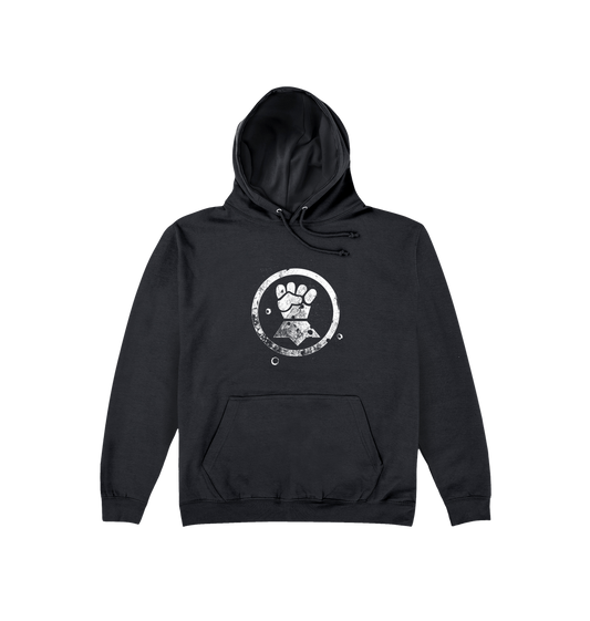 Deep Black Printed Hoody