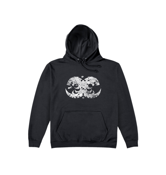 Deep Black Printed Hoody