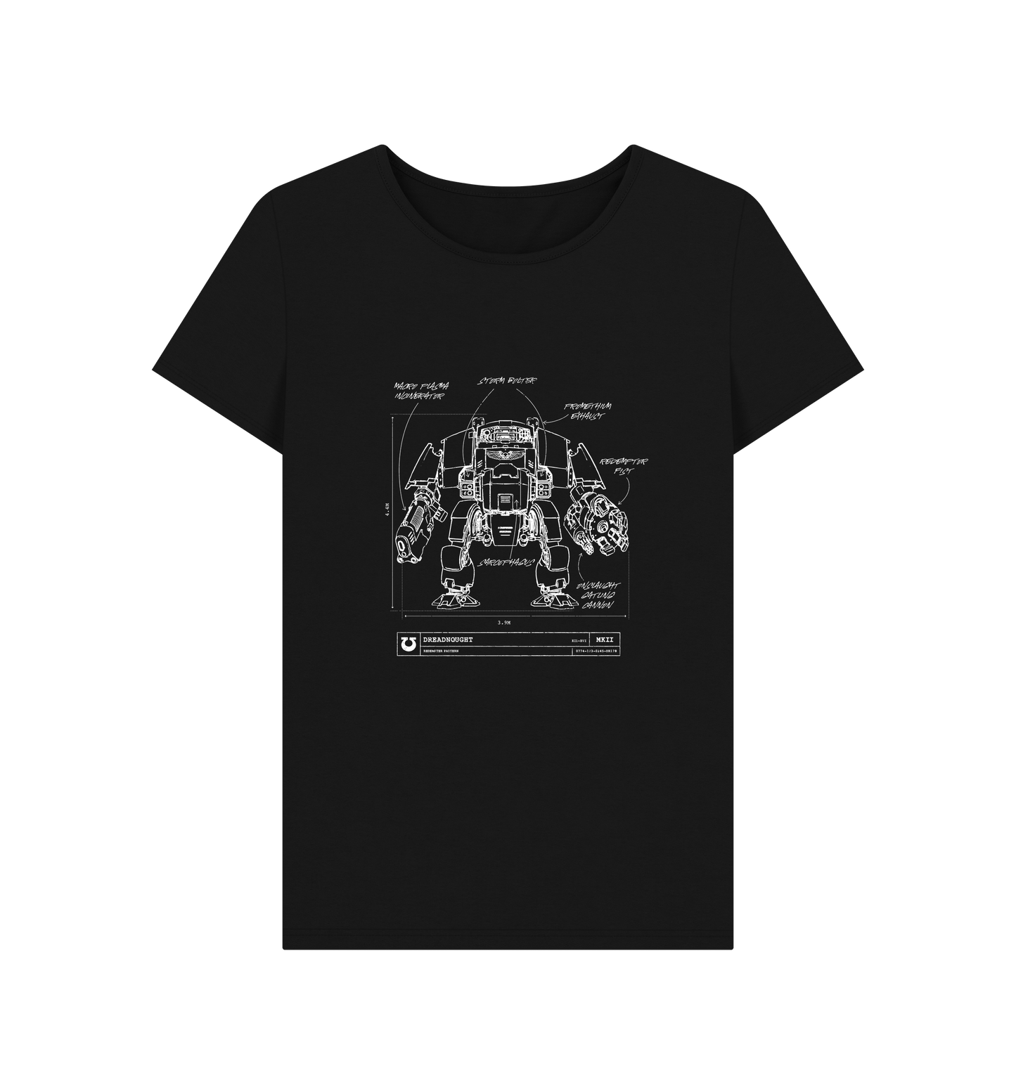 Black Ultramarines Redemptor Dreadnought Fitted T Shirt