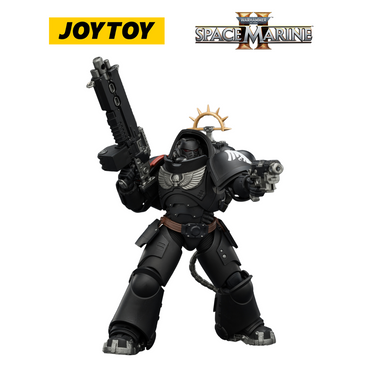 JOYTOY Warhammer 40,000: Space Marine 2 - Game Edition Raven Guard Heavy Intercessor with Heavy Bolt Rifle and Bolt Pistol (1/18 Scale) Preorder