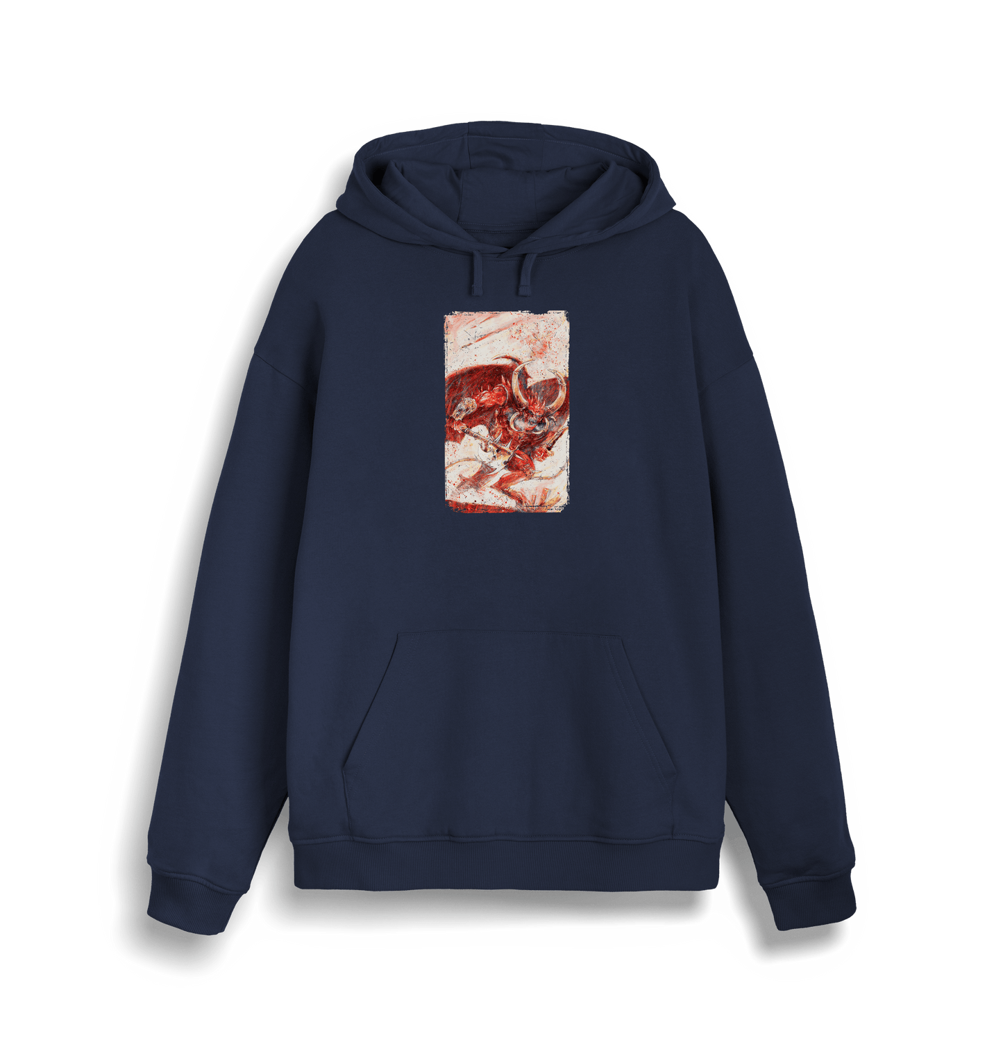 French Navy Printed Sweater Front