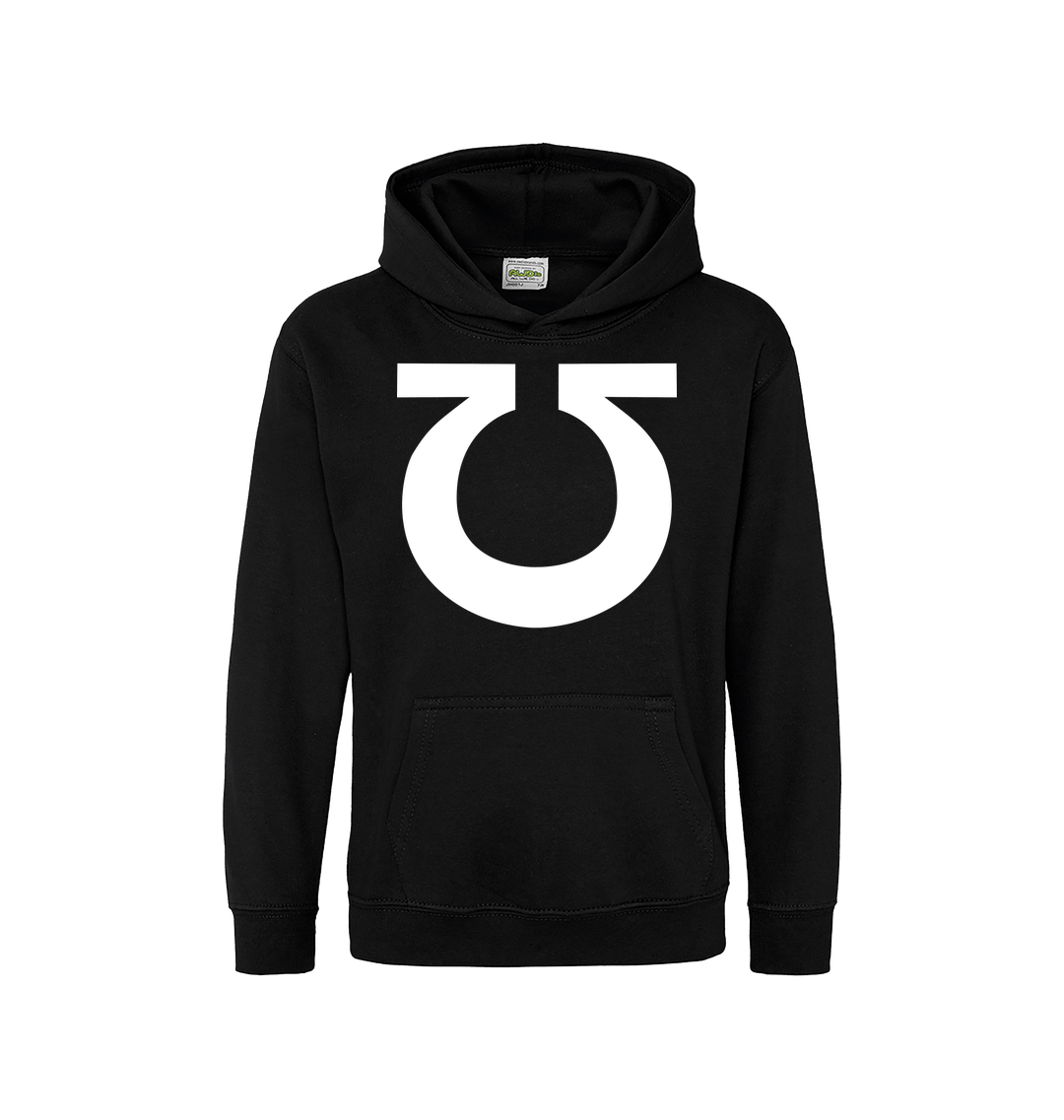Deep Black Printed Kids Hoodie