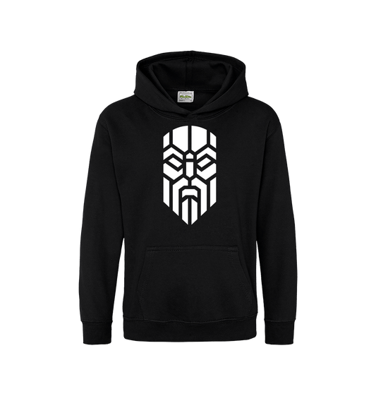 Deep Black Printed Kids Hoodie