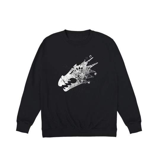 Deep Black Printed Sweater