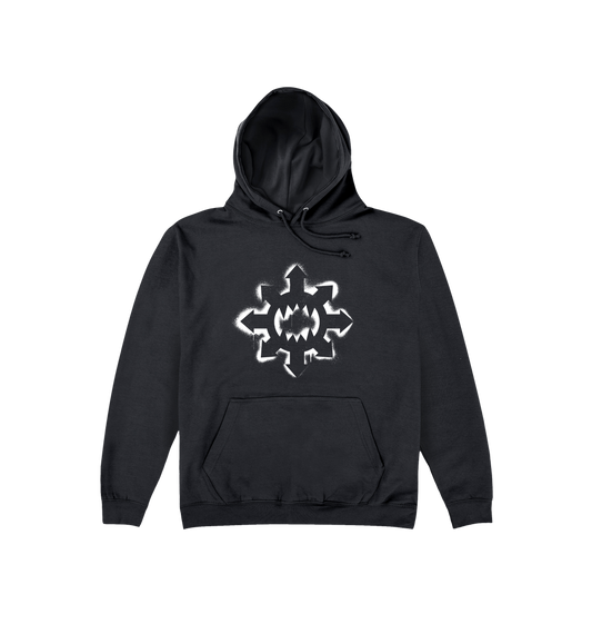 Deep Black Printed Hoody