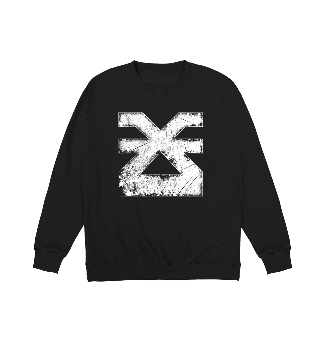Deep Black Printed Sweater Front