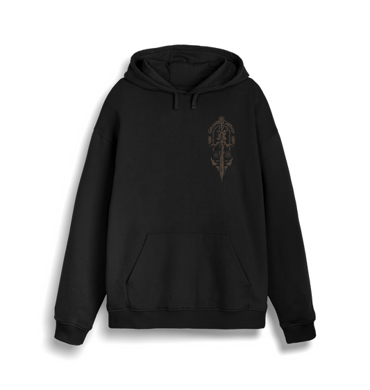 Black Printed Sweater Front