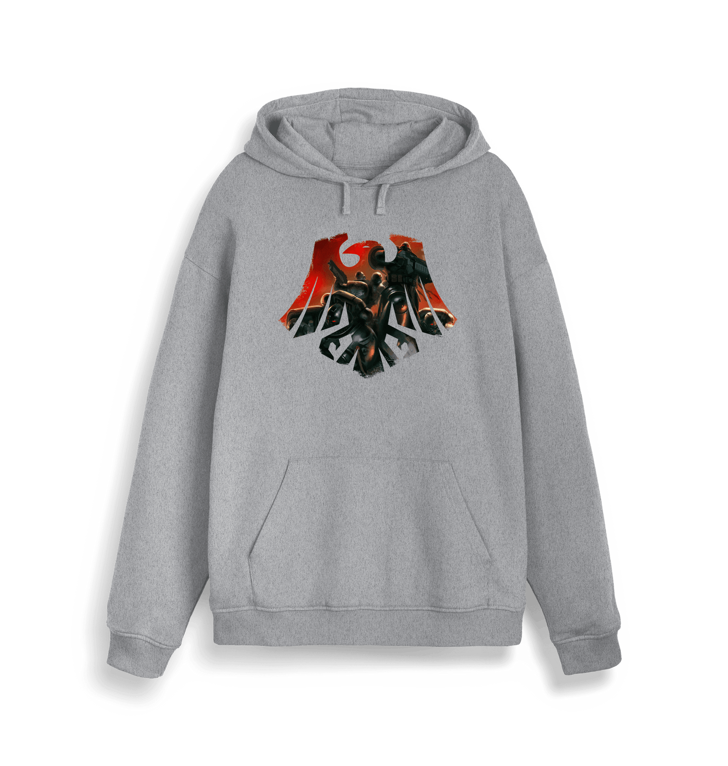 Heather Grey Printed Sweater Front