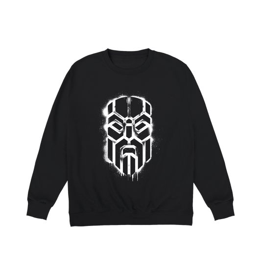 Deep Black Printed Sweater