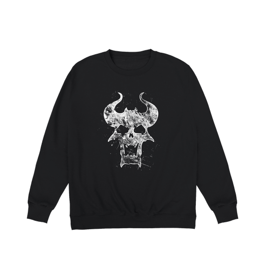 Deep Black Printed Sweater Front