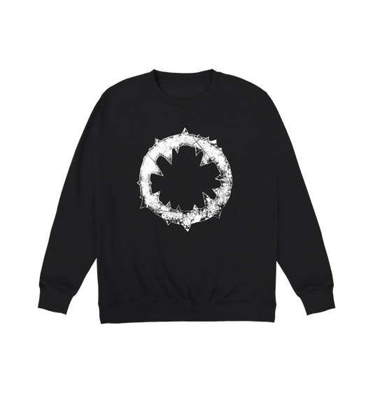 Deep Black Printed Sweater Front