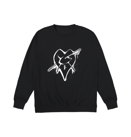 Deep Black Printed Sweater