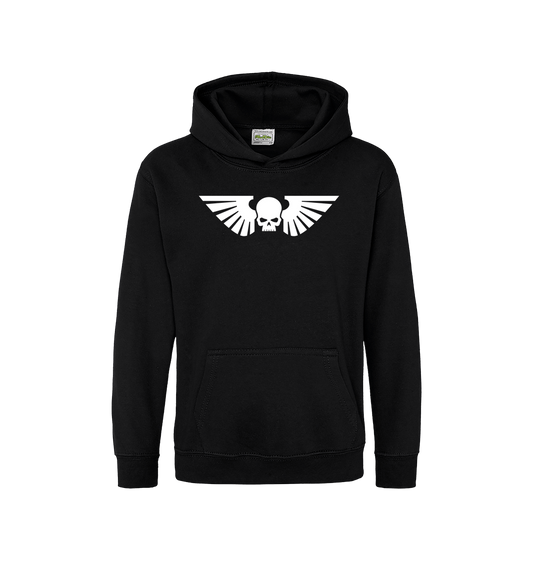 Deep Black Printed Kids Hoodie