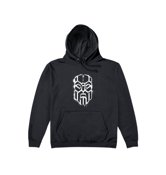 Deep Black Printed Hoody