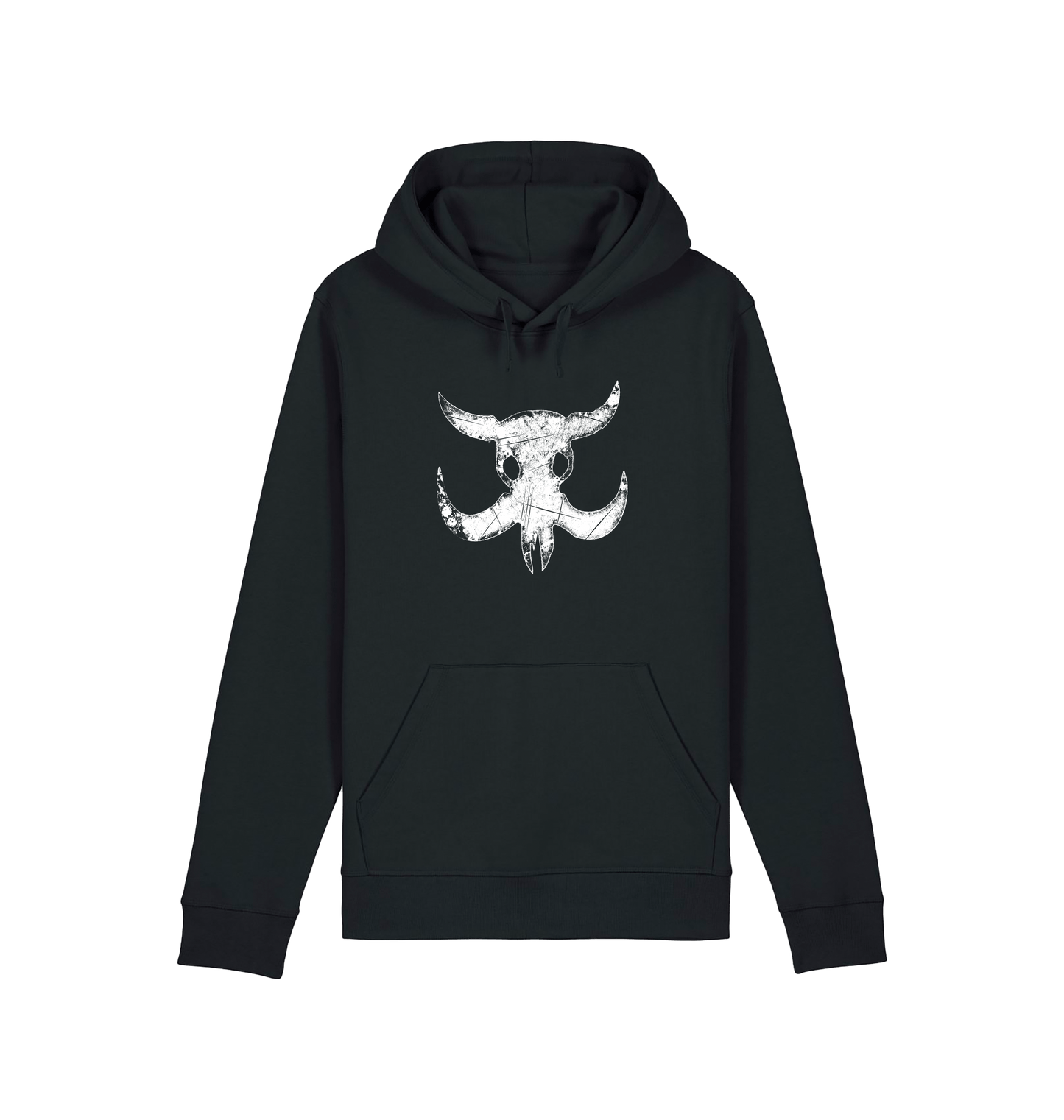 Black Printed Hoody Front