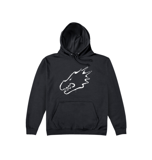 Deep Black Printed Hoody