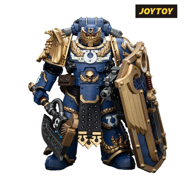 JoyToy Warhammer The Horus Heresy Action Figure - Ultramarines, Invictarus Suzerain #4 with Bolt Pistol, Legatine Axe and Argyrum Pattern Boarding Shield (1/18 Scale)