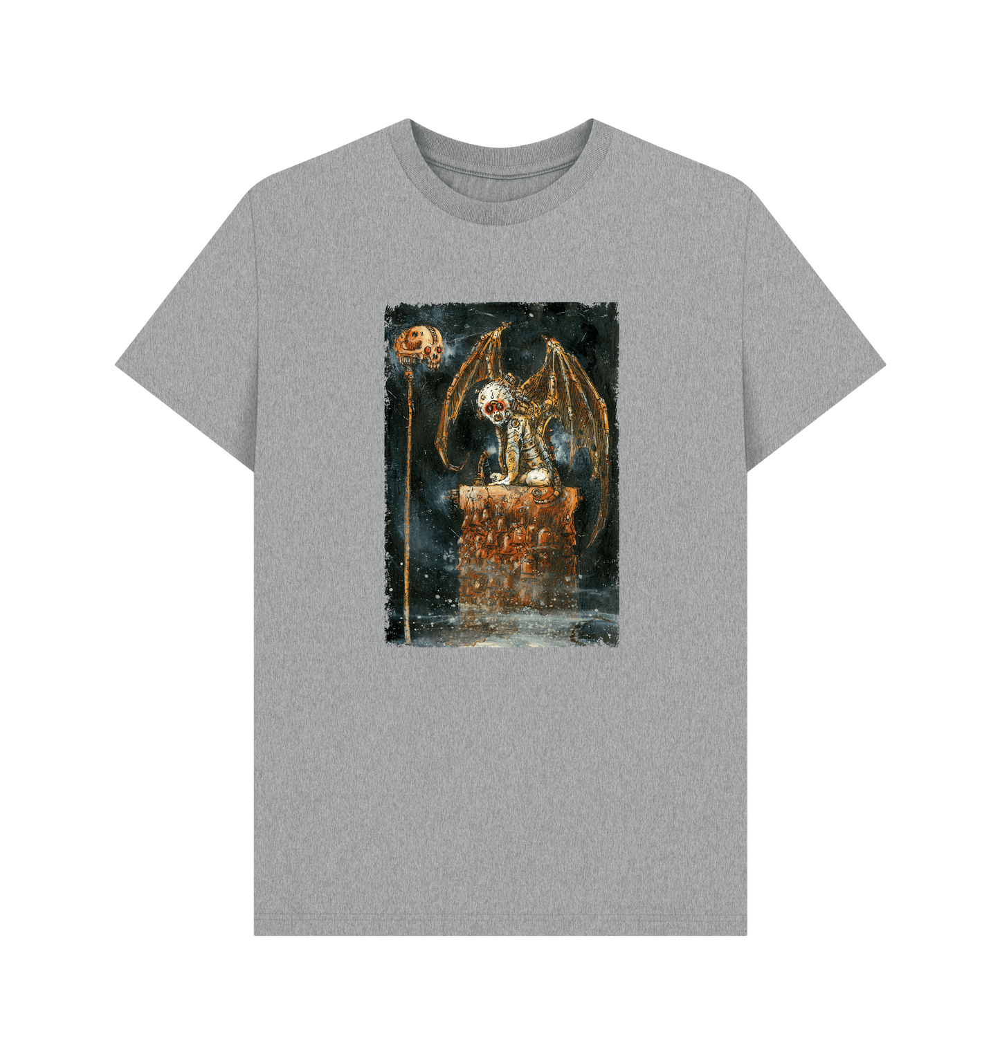 Athletic Grey GRIMDARK - Cherub Gargoyle T Shirt
