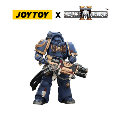 JoyToy Warhammer 40,000 Space Marine 2 Action Figure - Ultramarines, Heavy Artificer Armour, with Relic Multi-Melta (1/18 Scale) Preorder