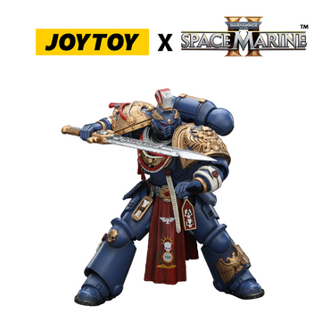 JoyToy Warhammer 40,000 Space Marine 2 Action Figure - Ultramarines, Relic Primus Armour, with Plasma Pistol and Combat Blade (1/18 Scale) Preorder