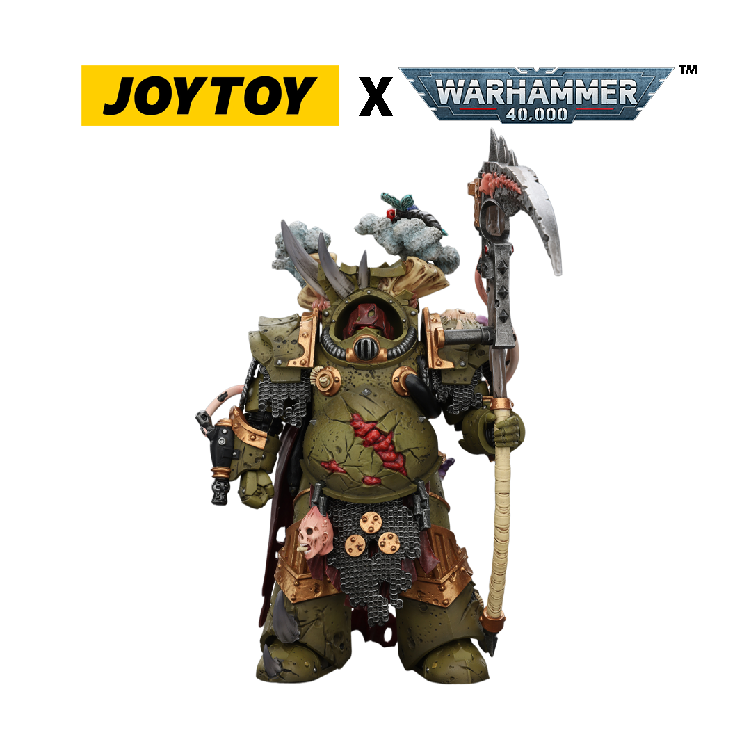 JoyToy Warhammer 40,000 Action Figure - Death Guard, Deathshroud Terminator 1, with Manreaper and Plaguespurter Gauntlet  (1/18 Scale) Preorder