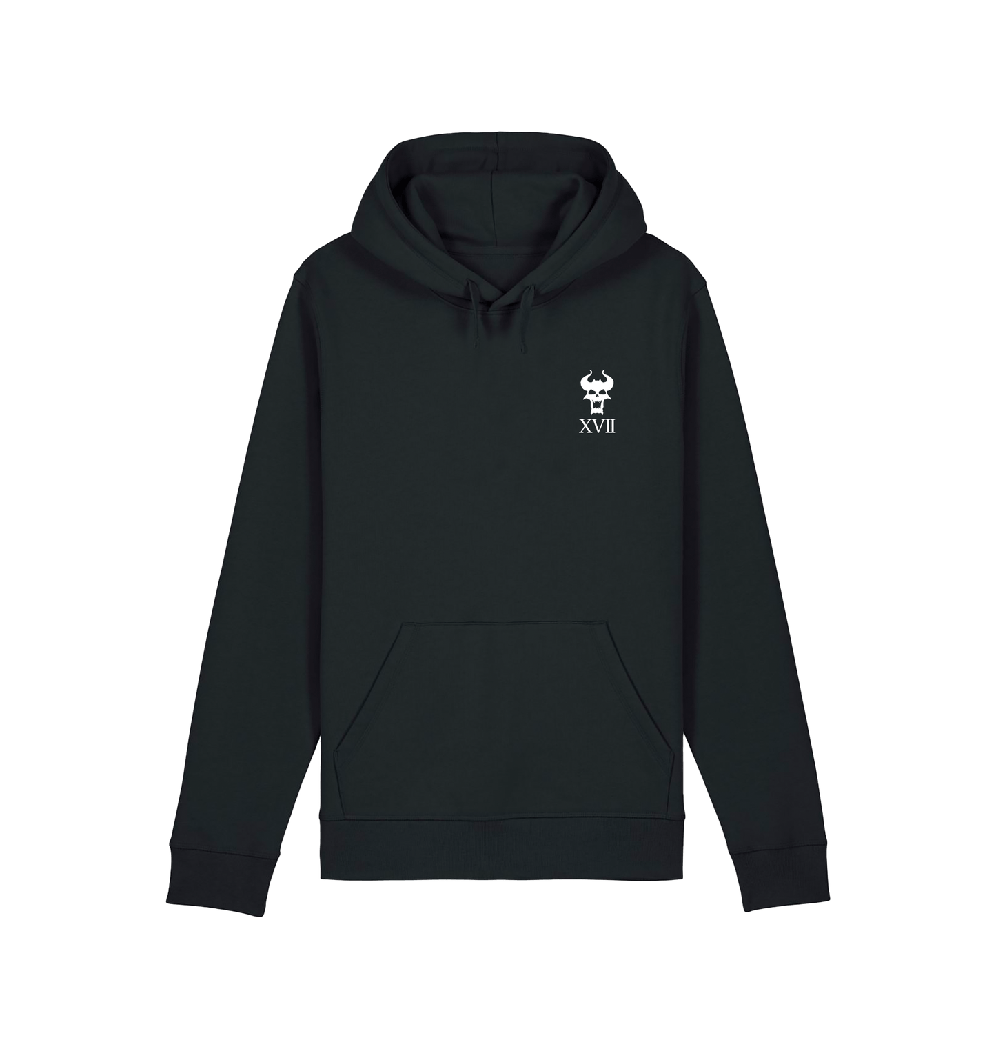 Black Printed Hoody Front