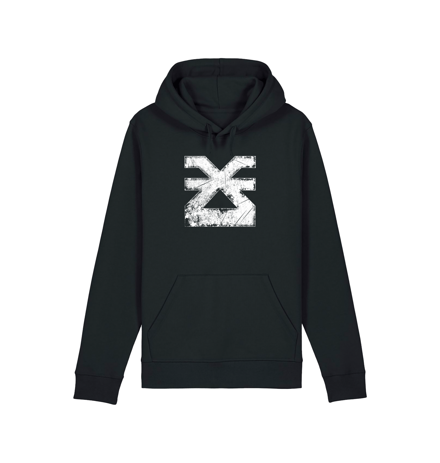 Black Printed Hoody Front