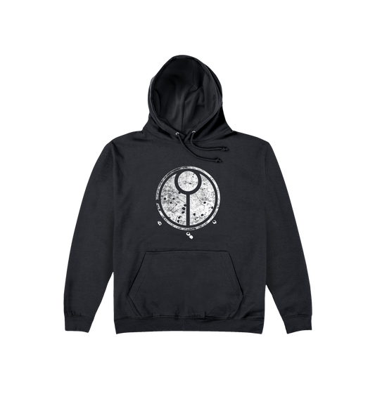 Deep Black Printed Hoody