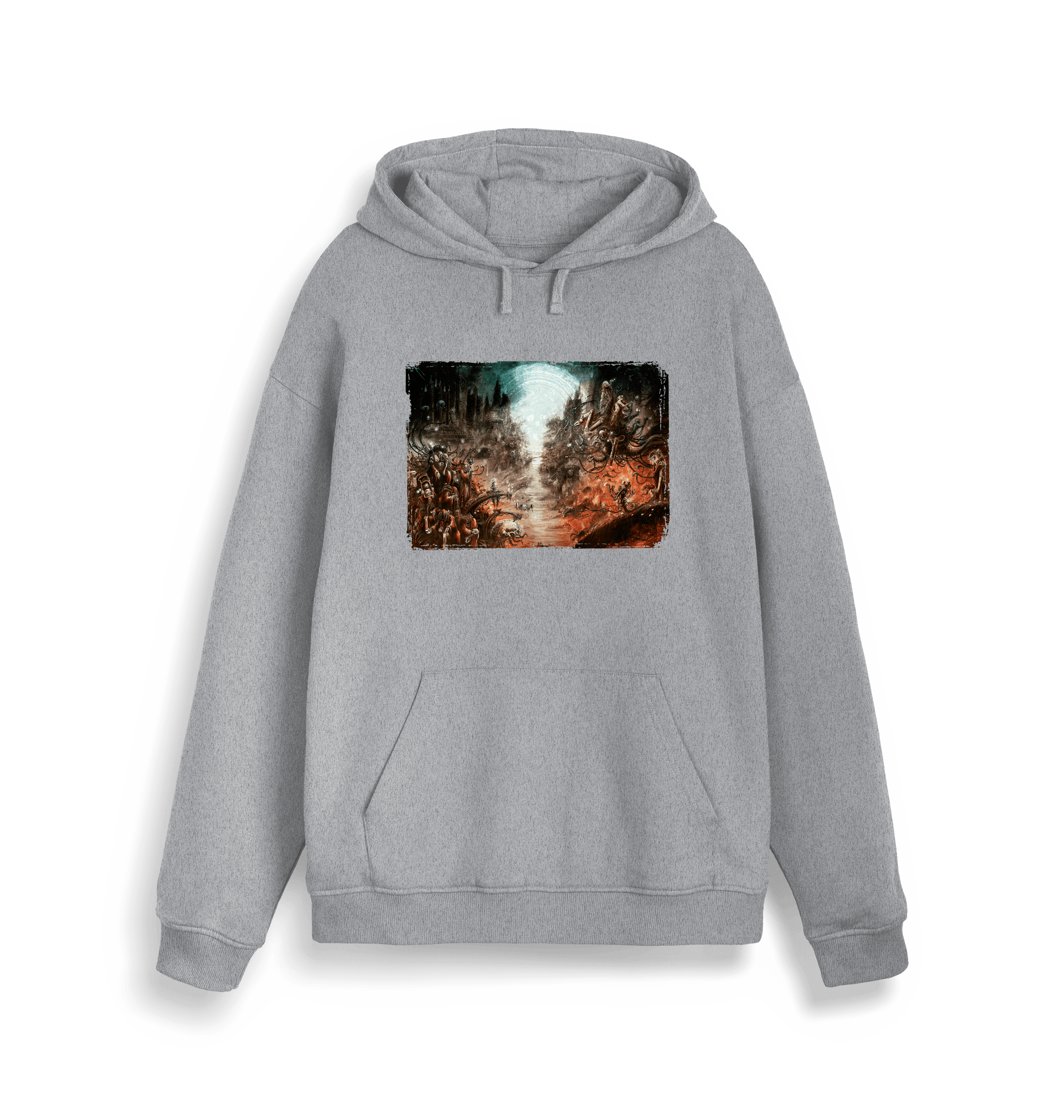 Heather Grey Printed Sweater Front