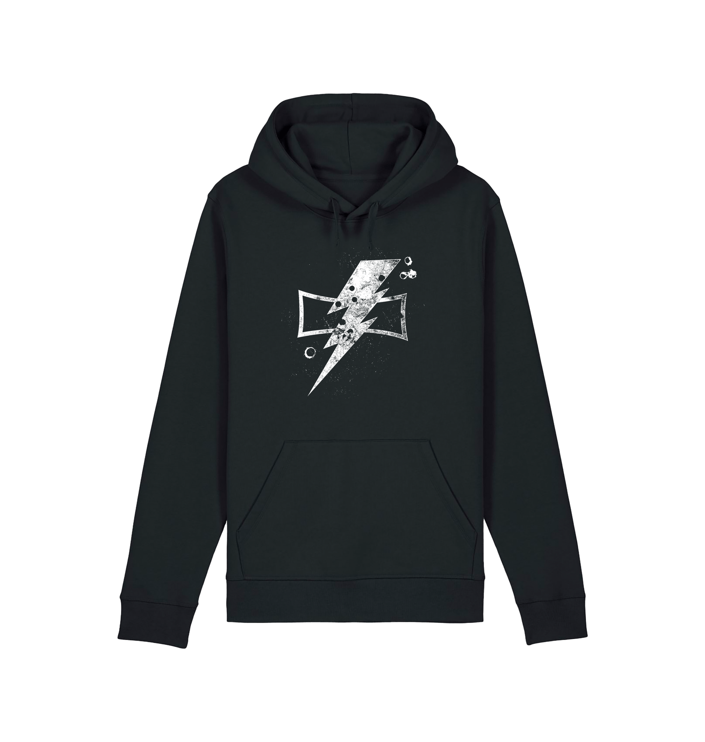 Black Printed Hoody Front