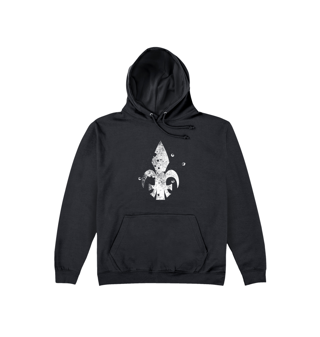 Deep Black Printed Hoody