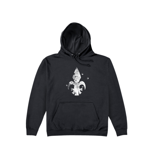 Deep Black Printed Hoody