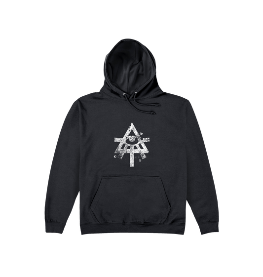 Deep Black Printed Hoody