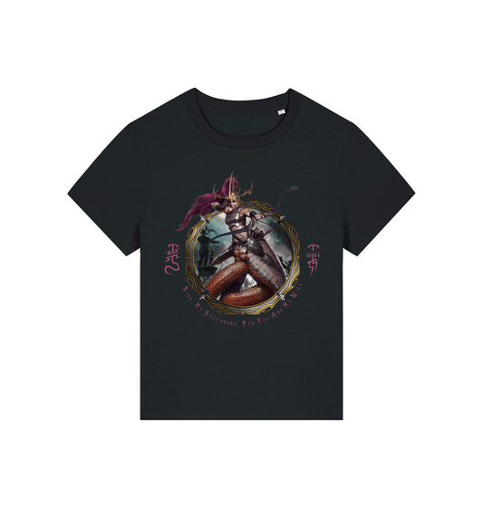 Black Printed T-shirt Front