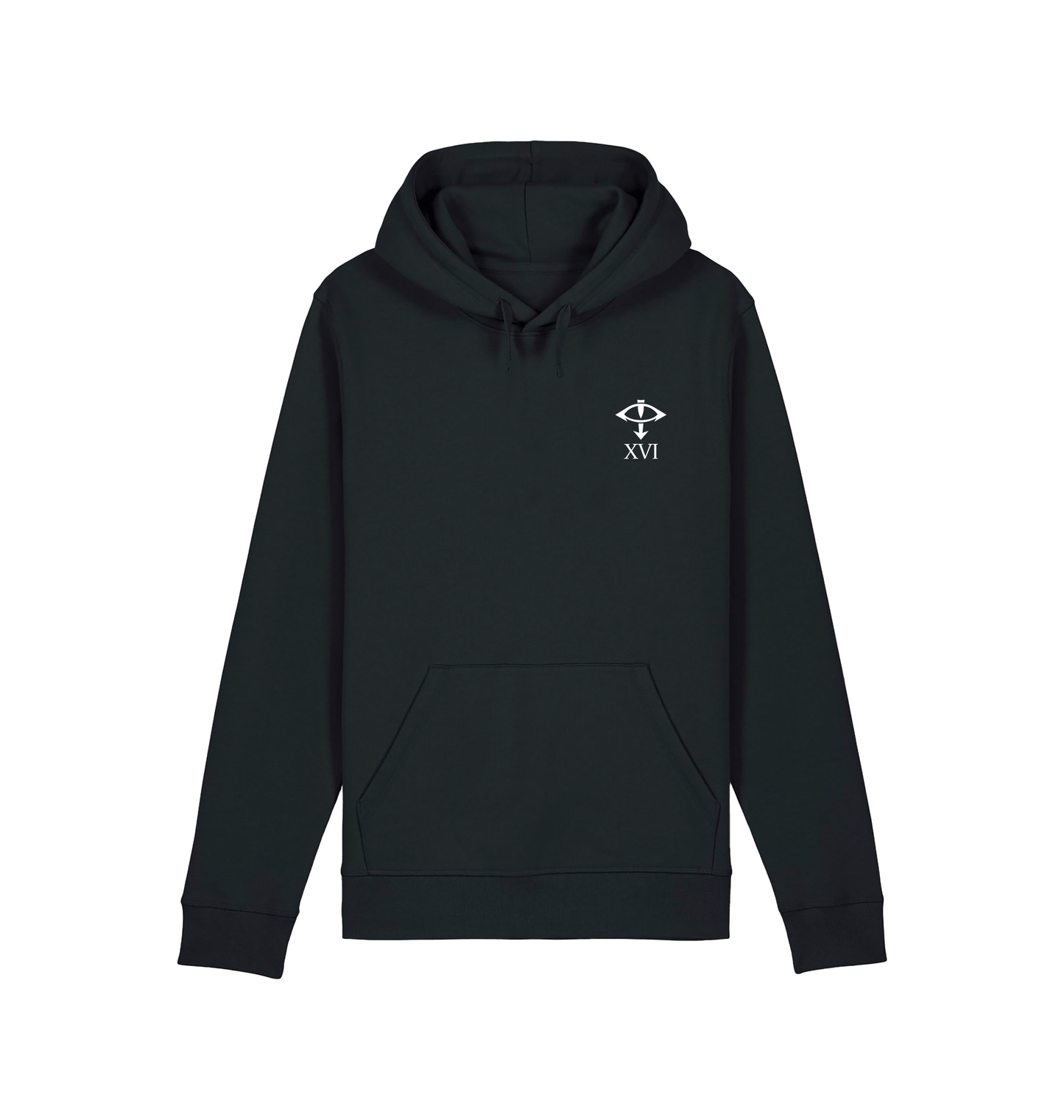 Black Printed Hoody Front