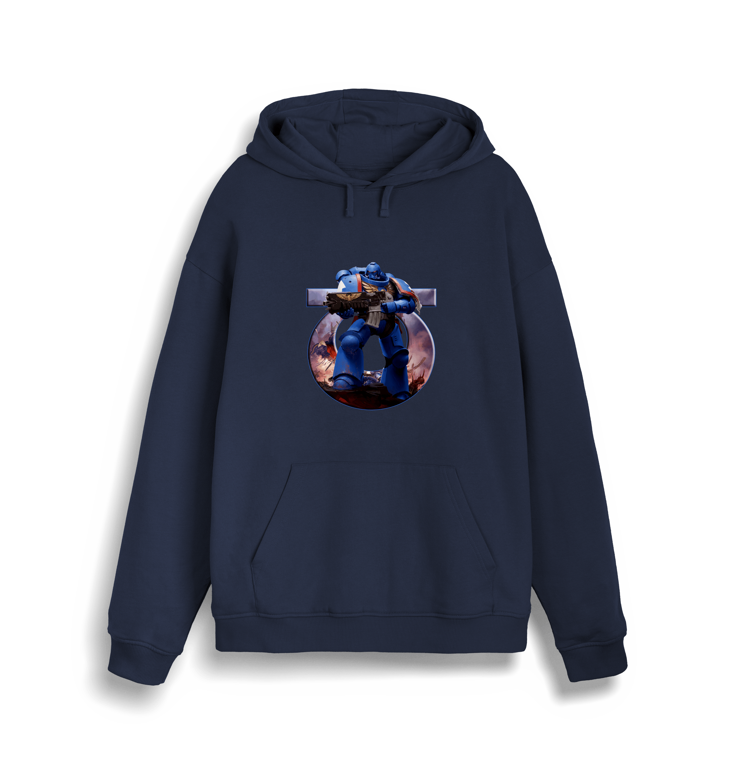 French Navy Printed Sweater Front