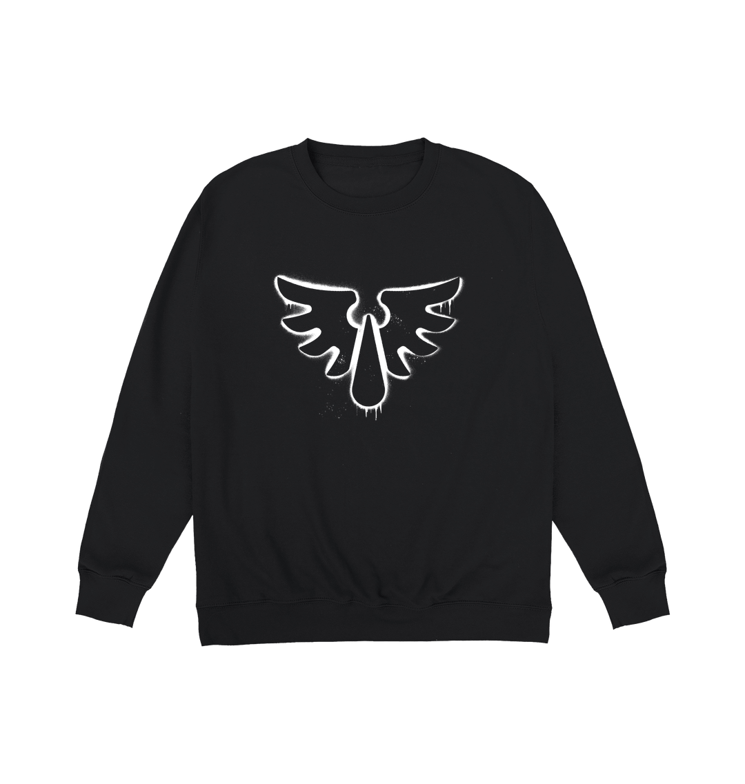 Deep Black Printed Sweater