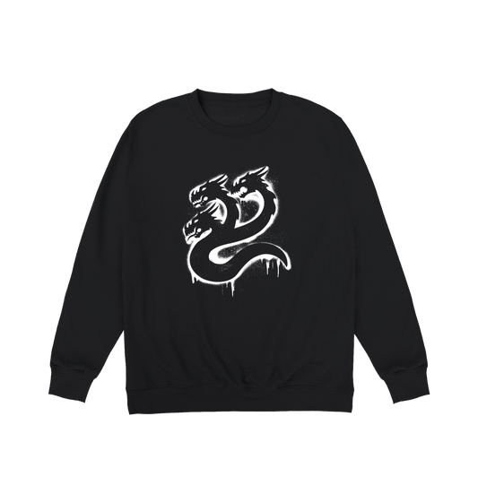 Deep Black Printed Sweater