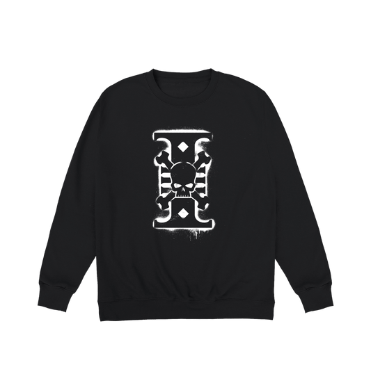 Deep Black Printed Sweater