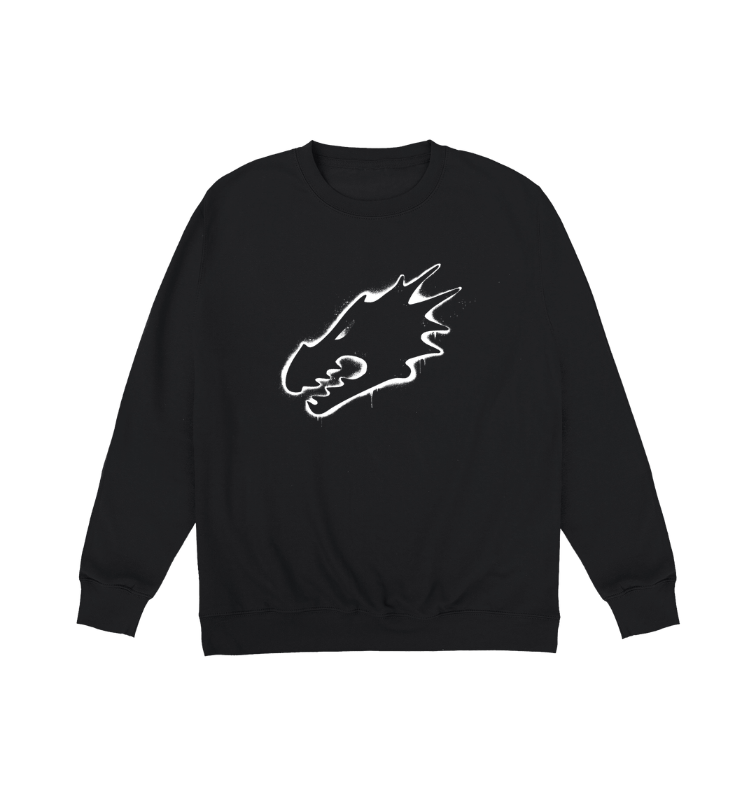 Deep Black Printed Sweater