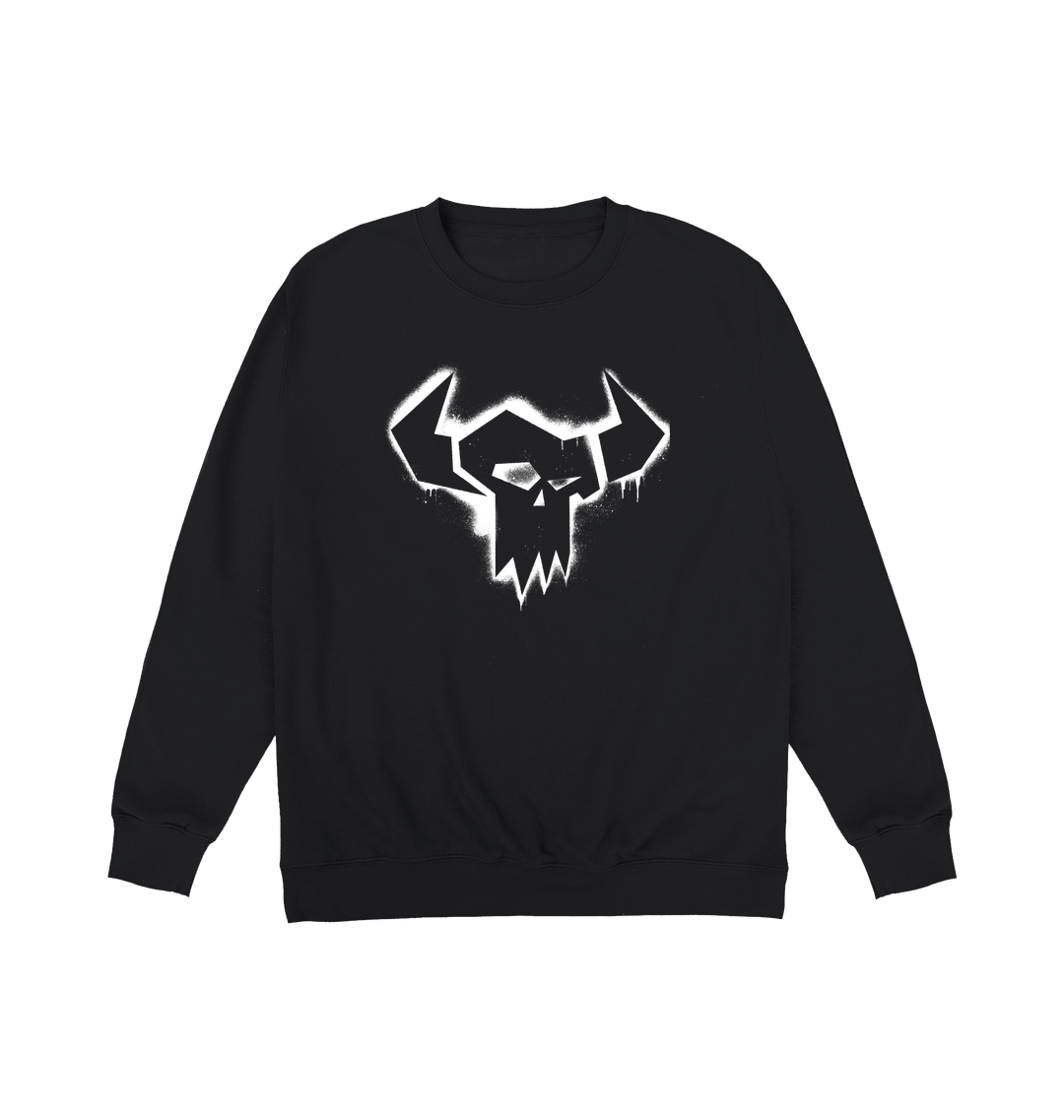 Deep Black Printed Sweater