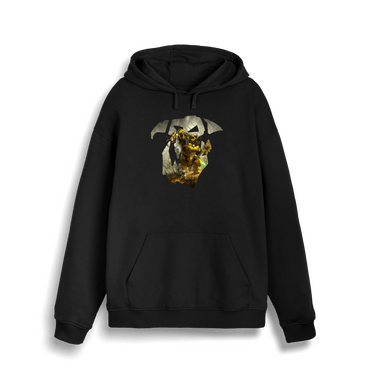 Black Printed Sweater Front