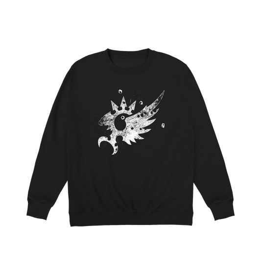 Deep Black Printed Sweater