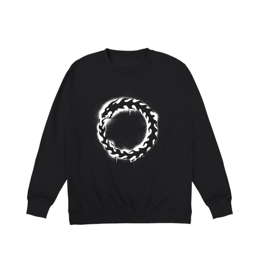 Deep Black Printed Sweater