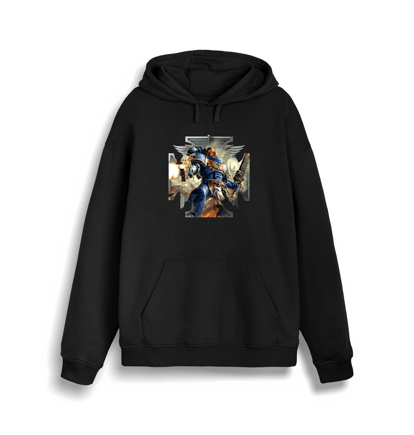 Black Printed Sweater Front