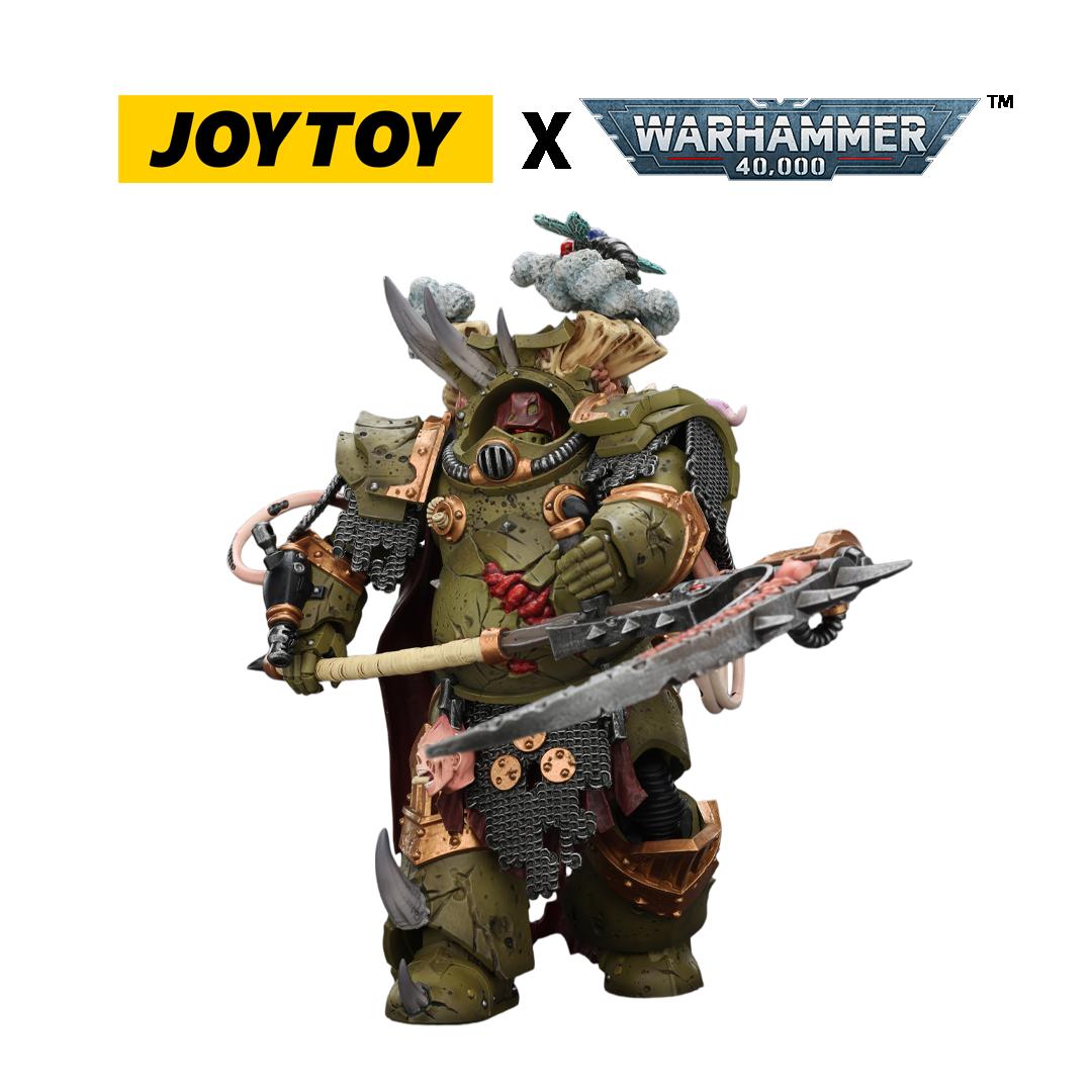 JoyToy Warhammer 40,000 Action Figure - Death Guard, Deathshroud Terminator 1, with Manreaper and Plaguespurter Gauntlet  (1/18 Scale) Preorder