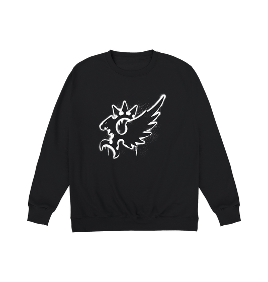 Deep Black Printed Sweater