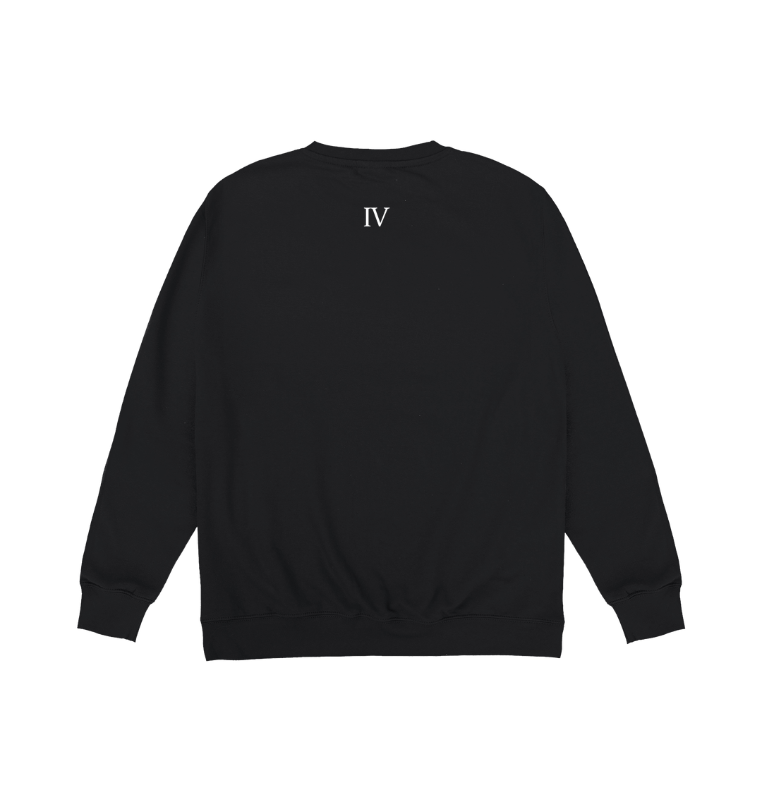 Deep Black Printed Sweater Back