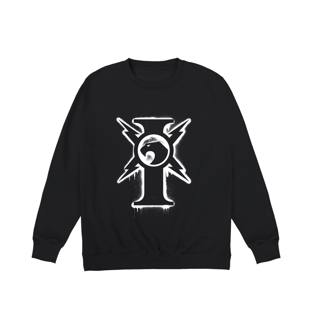 Deep Black Printed Sweater