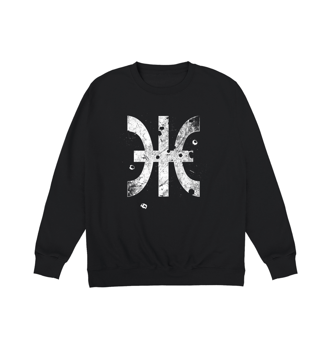 Deep Black Printed Sweater
